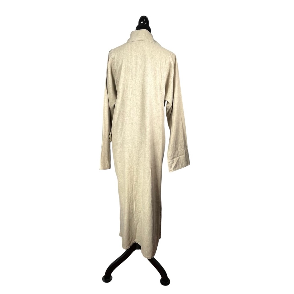 Maralyce Ferree Linen Coat Long Duster Cream Jacket Minimalist Trench Small - Picture 5 of 16
